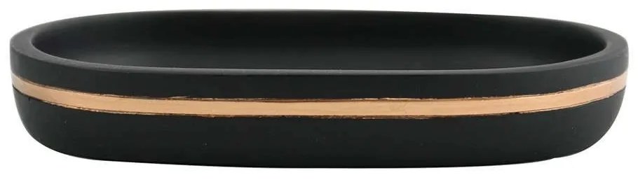 Σαπουνοθήκη Bly 03297.001 6,5x17,5cm Black-Gold Polyresin