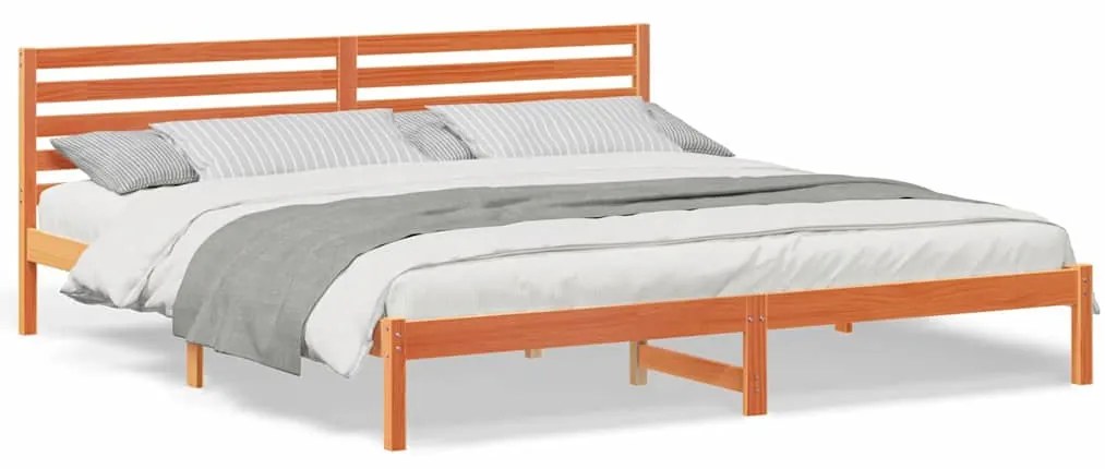 vidaXL Σκελετός Κρεβατιού Καφέ κεριού 200 x 210 cm Μασίφ ξύλο πεύκου