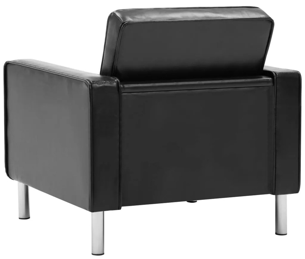 vidaXL Πολυθρόνα Μαύρη 75x70x75 εκ. από Συνθετικό Δέρμα