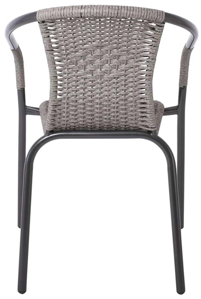 BALENO Πολυθρόνα Μέταλλο Βαφή Ανθρακί, Wicker Mixed Grey