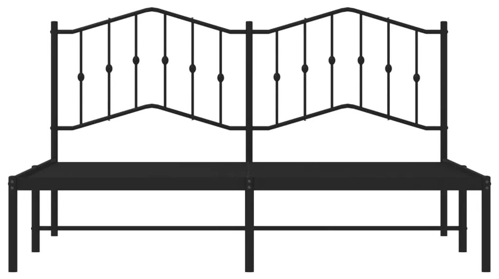 vidaXL Πλαίσιο Κρεβατιού με Κεφαλάρι Μαύρο 180 x 200 εκ. Μεταλλικό