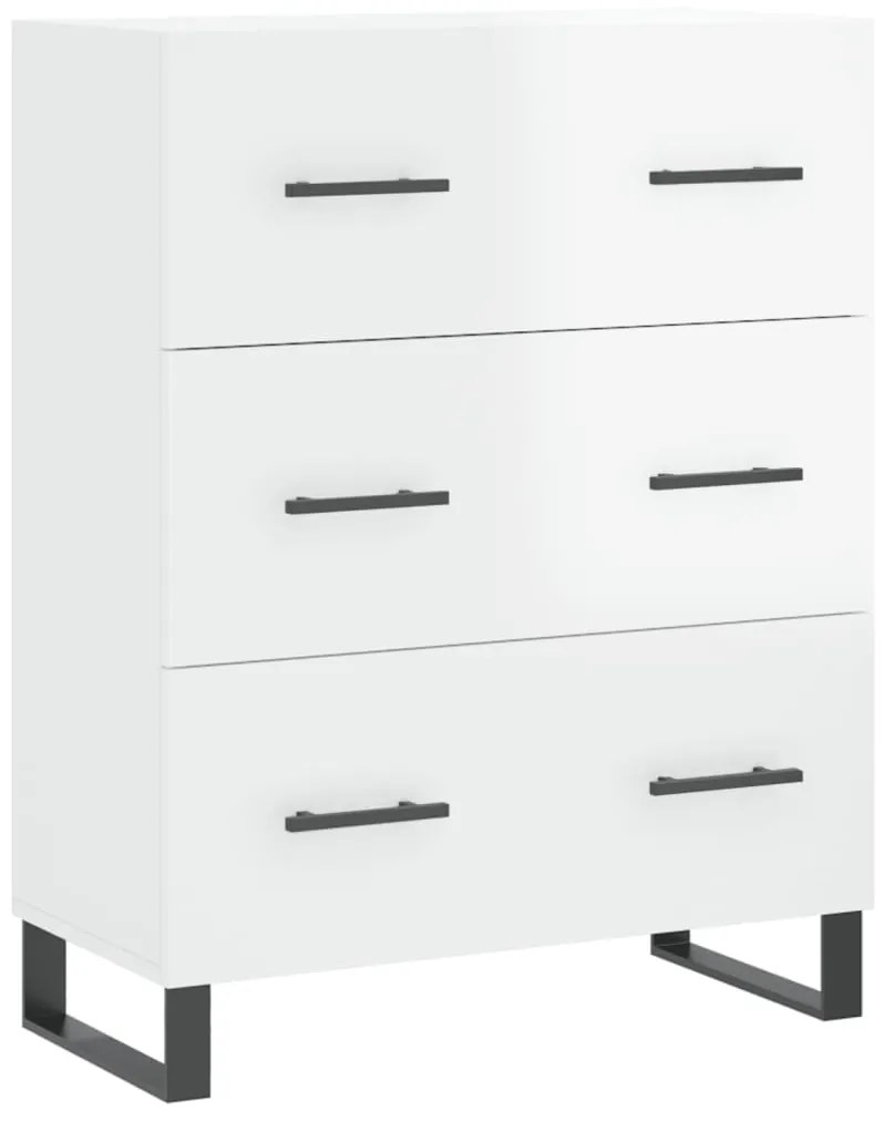 vidaXL Ντουλάπι Γυαλιστερό Λευκό 69,5x34x90 εκ. Επεξεργασμένο Ξύλο