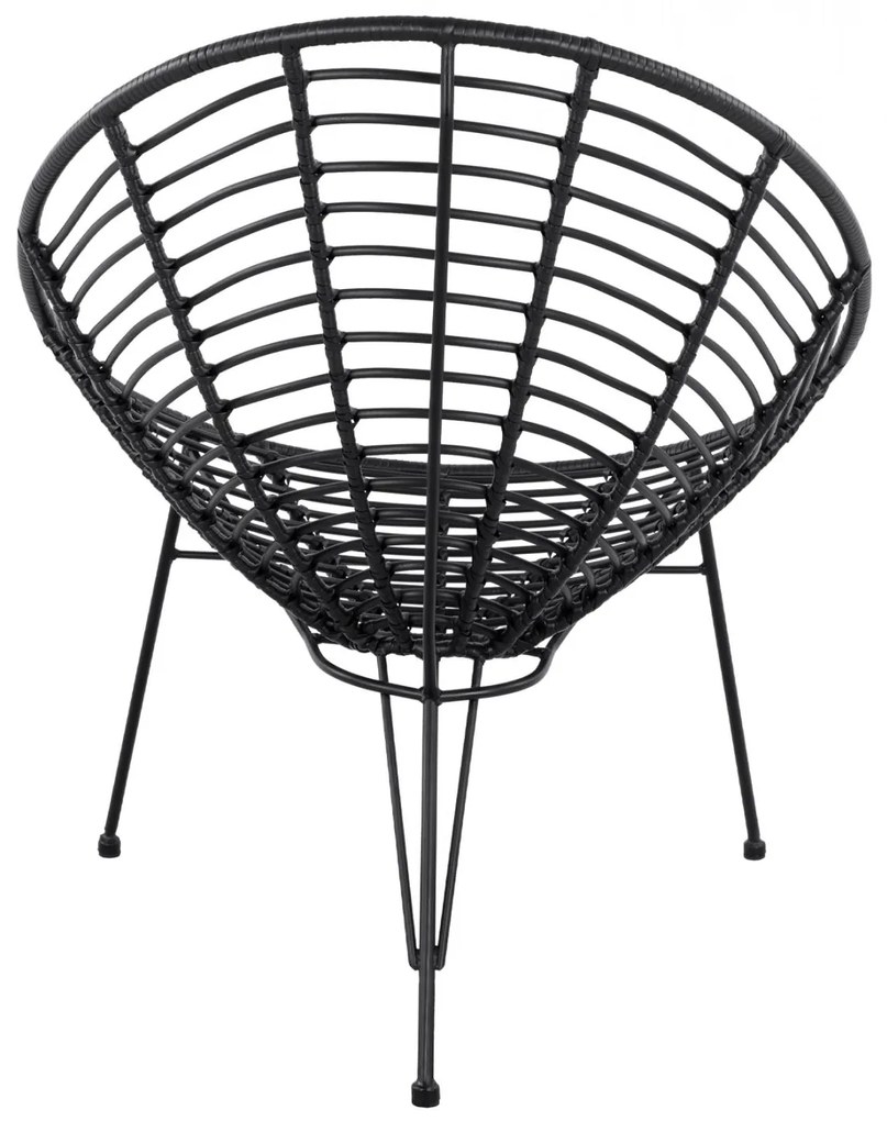Καρέκλα - Πολυθρόνα ALLEGRA C5458.02 Μεταλλική με Wicker Μαύρο Τύπου Φωλιά 73x83x86Υ εκ. 73x83x86 εκ.