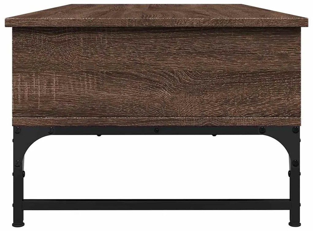 vidaXL Τραπεζάκι Σαλονιού Καφέ Δρυς 100x50x35 εκ. Επεξ. Ξύλο/Μέταλλο