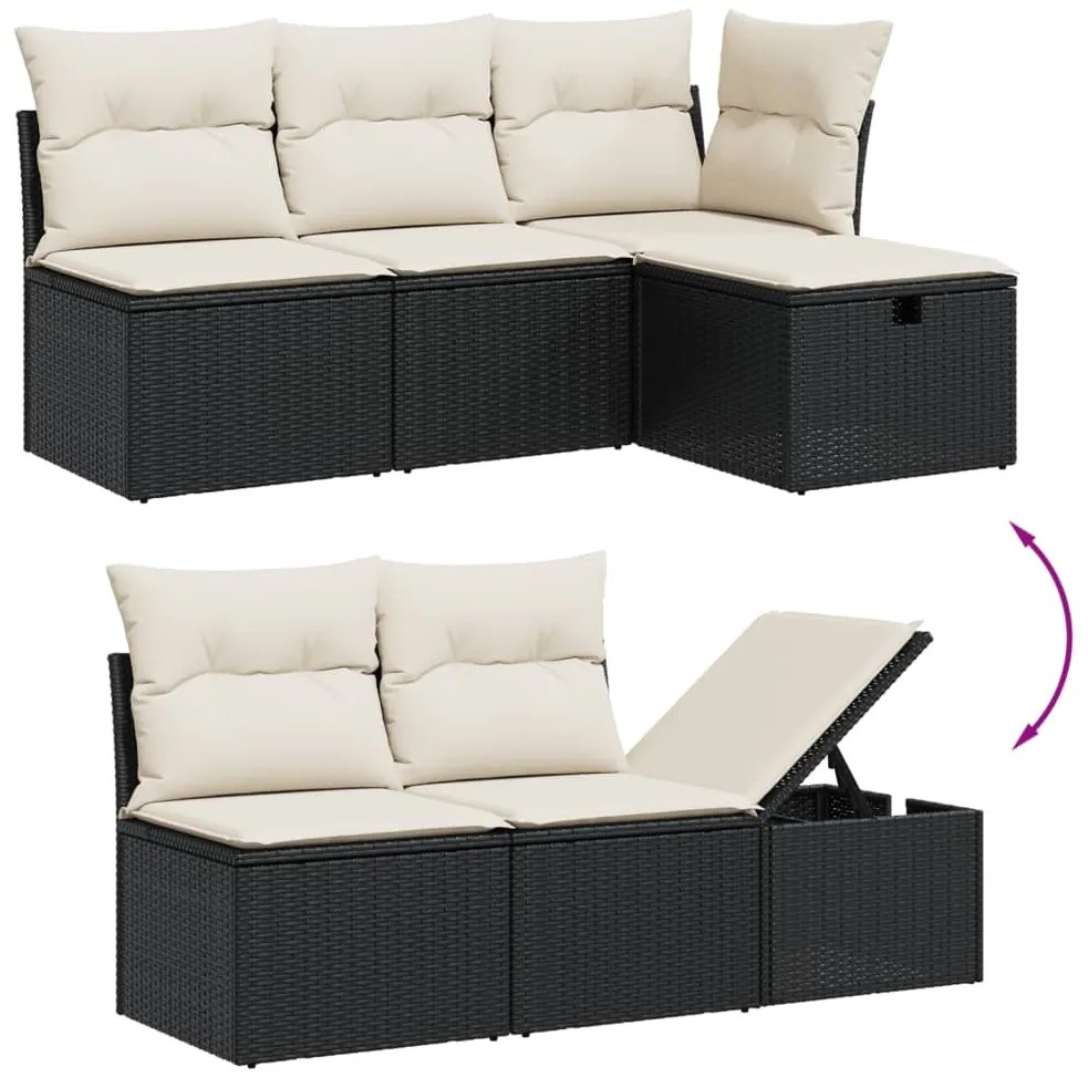 vidaXL Σαλόνι Κήπου Σετ 11 Τεμαχίων Μαύρο Συνθετικό Ρατάν με Μαξιλάρια