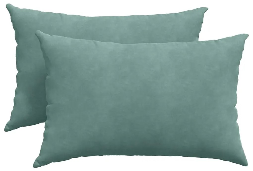 vidaXL Μαξιλάρι Καναπέ 2 pcs Θαλασσί 60 x 40 cm Υφασμάτινο Κορντουρά