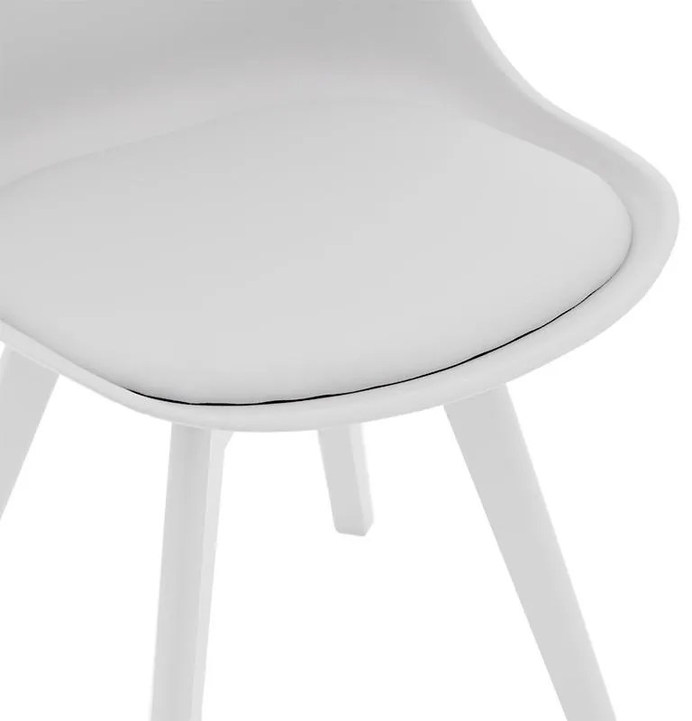 Καρέκλα Gaston PP-PU λευκό-πόδι ξύλο λευκό 43x51x75εκ. 43x51x75 εκ.