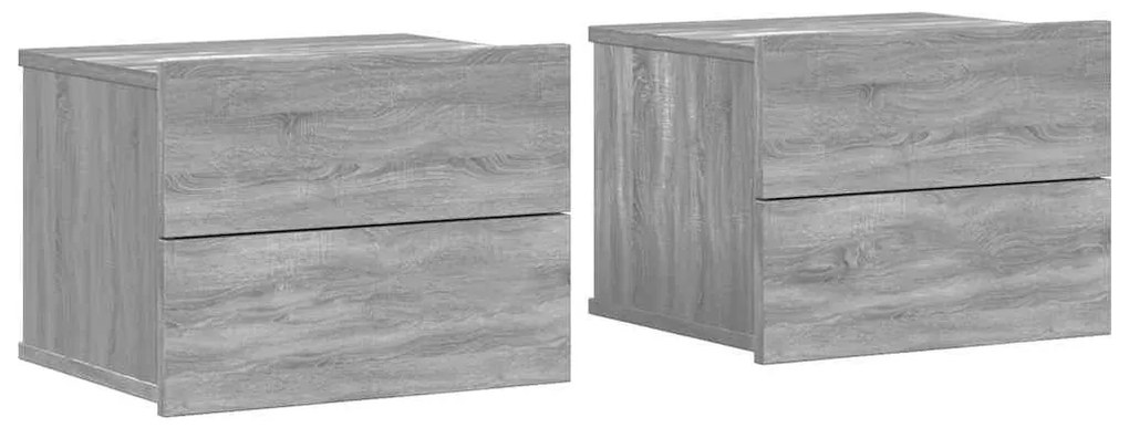 vidaXL Κομοδίνα 2 Τεμ. Γκρι Sonoma 40x30x30 εκ. από Επεξεργασμένο Ξύλο