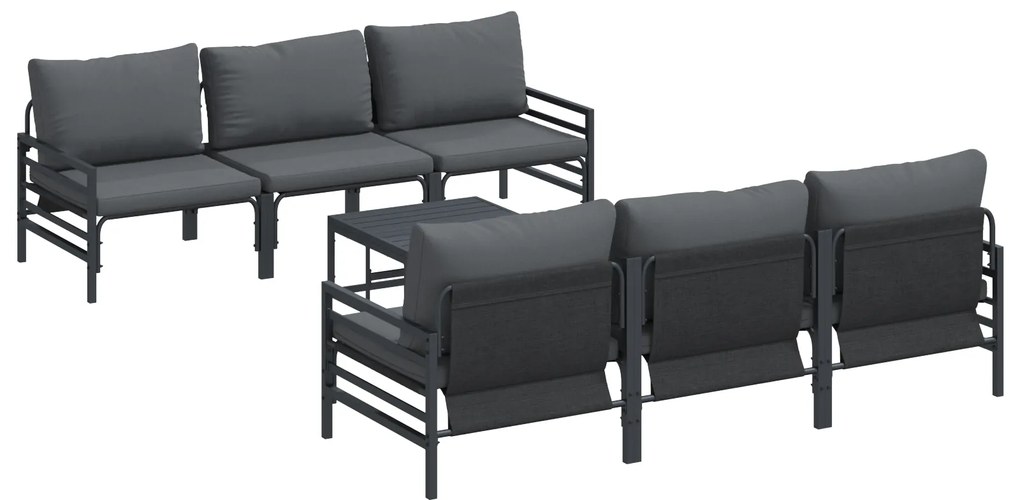 vidaXL Σετ Καναπέ Κήπου με μαξιλάρι με μαξιλάρι 7 pcs Ανθρακί 70 x 70.5 x 31.5 εκ