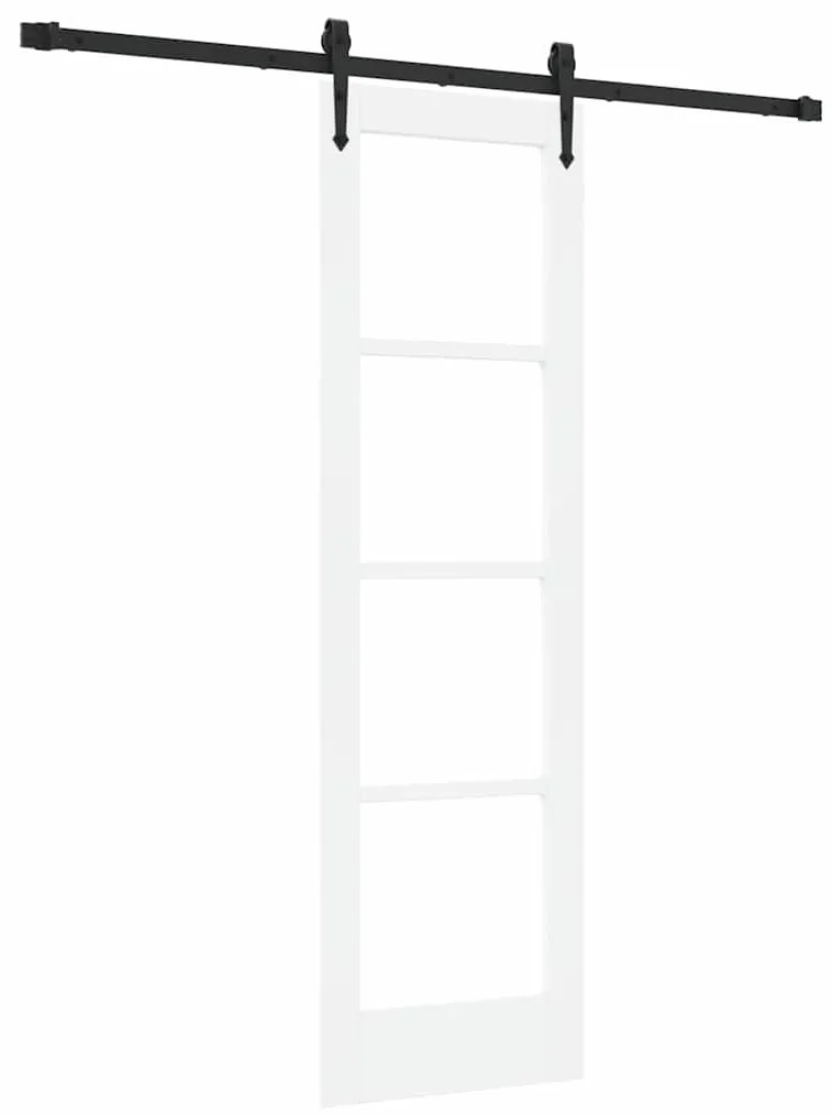 vidaXL Ολισθητή Πόρτα Λευκό 61 x 198.5 εκ. Ξύλο και μέταλλο
