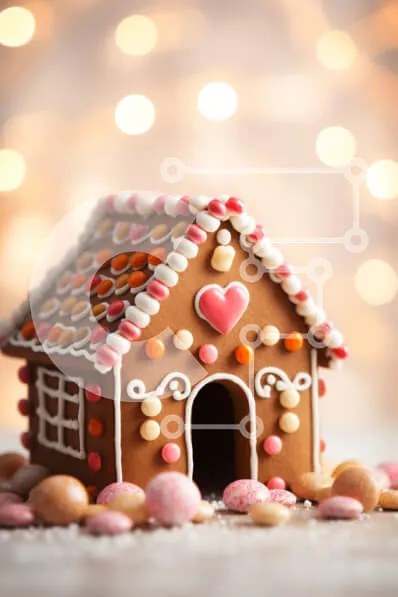 Intra Συλλεκτικό Ξύλινο Παζλ Plywood 4mm - Διακοσμημένο μελόψωμο σπίτι με λεπτομέρειες καραμέλας Σε Ξύλινο Κουτί - Διαστάσεις: 10x10 cm – 25 κομμάτια