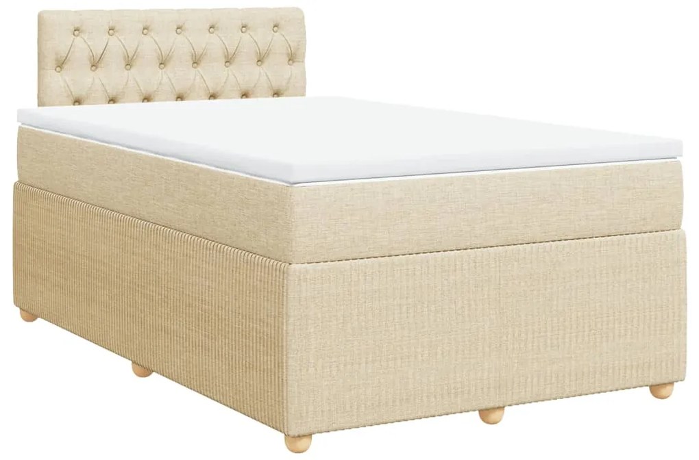 ΚΡΕΒΑΤΙ BOXSPRING ΜΕ ΣΤΡΩΜΑ ΚΡΕΜ 120X200 ΕΚ. ΥΦΑΣΜΑΤΙΝΟ 3287435