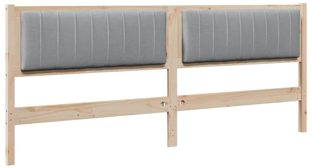 vidaXL Ταπετσαρισμένο κεφαλάρι Καφέ 200 cm Στερεά ξυλεία πεύκου