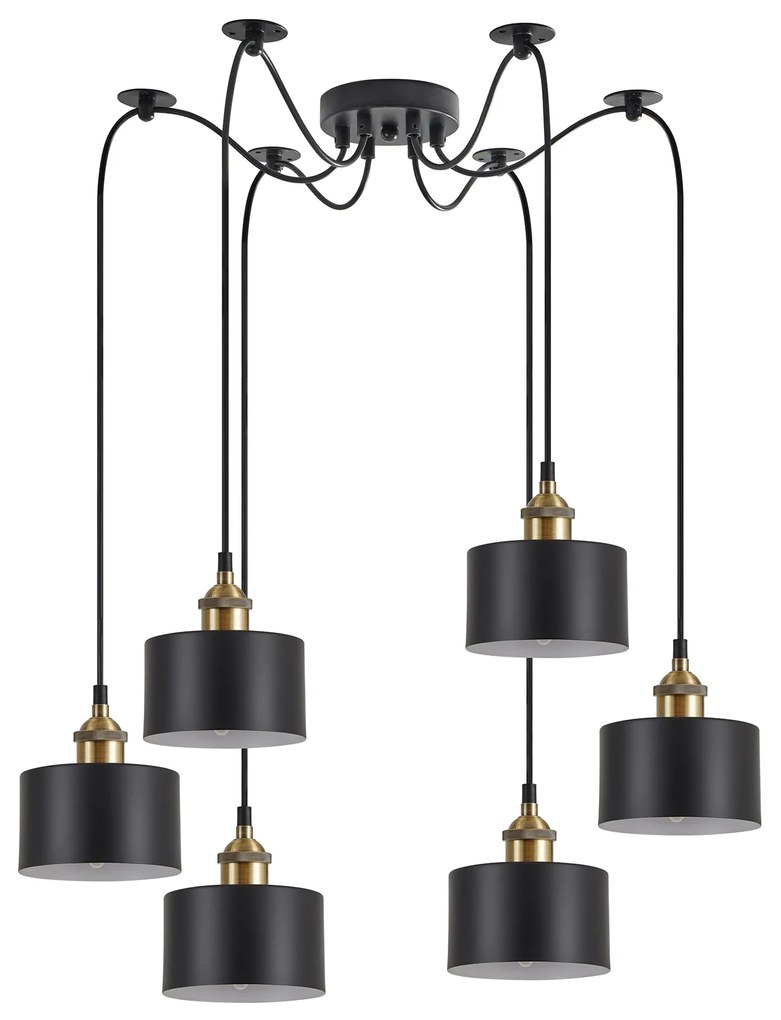 SE21-BR-10-BL6-MS1 MAGNUM BRONZE Black Metal Shade Pendant+ HOMELIGHTING 77-8761