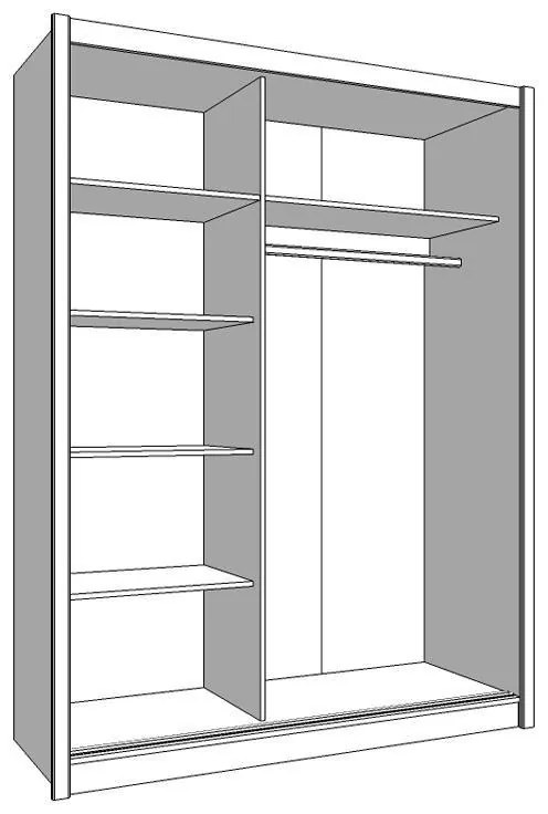 Ντουλάπα Navara με Καθρέφτη 165 Artisan Oak 166x60x215,5 εκ. 166x60x215.5 εκ.