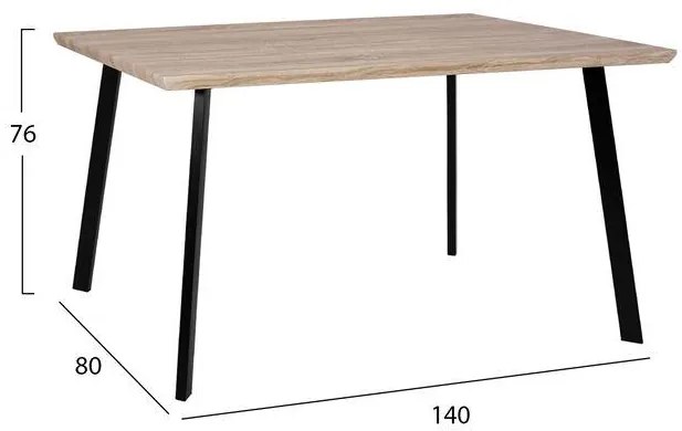 Σετ τραπεζαρίας C11038 5τμχ. με Τραπέζι Sonama 140x80x76εκ. &amp; Καρέκλες PP Μαύρες