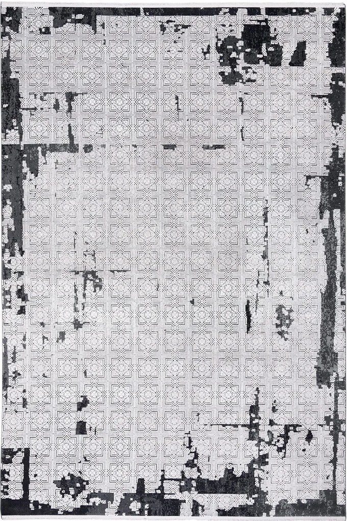 Χαλί Chagall 7564A Anthracite-White Βιοκαρπέτ 80X150cm
