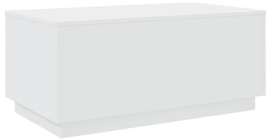 vidaXL Τραπεζάκι Σαλονιού με LED Λευκό 90 x 50 x 40 εκ.