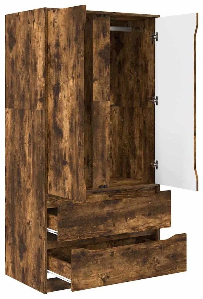 vidaXL Ντουλάπι Μπάνιου με συρτάρι Καπνιστό Δρύς 79,5 x 49 x 156 εκ