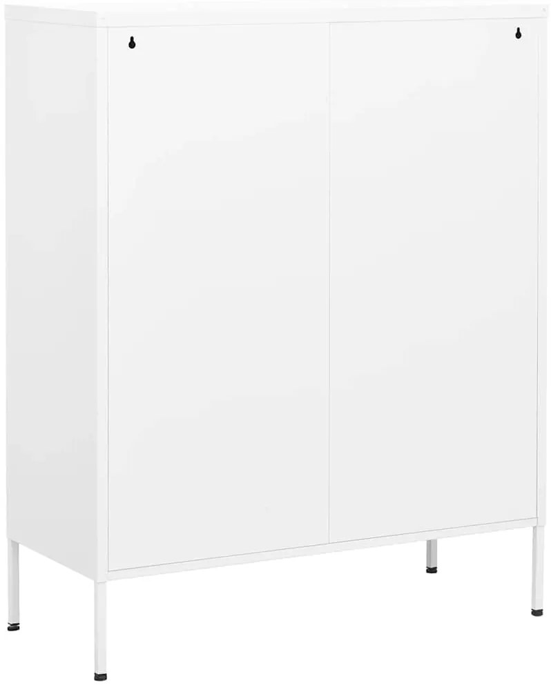 vidaXL Ντουλάπι Αποθήκευσης Λευκό 80 x 35 x 101,5 εκ. Ατσάλινο