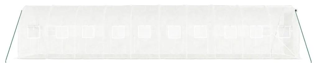 Θερμοκήπιο με Ατσάλινο Πλαίσιο Λευκό 20 μ² 10 x 2 x 2 μ. - Λευκό