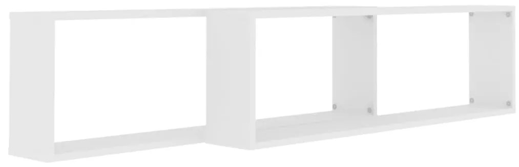 vidaXL Ράφια Κύβοι Τοίχου 2 τεμ. Λευκά 100 x 15 x 30 εκ. Μοριοσανίδα