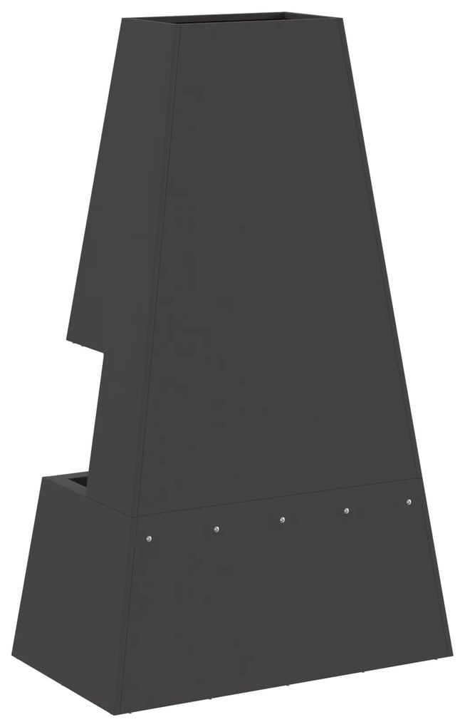 vidaXL Φουγάρο με Αποθήκη Ξύλων Μαύρο 60x35x100 εκ. Χάλυβας