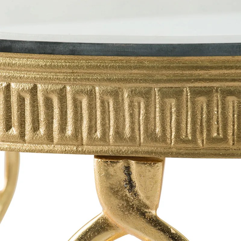 Τραπέζι σαλονιού χρυσό-γυαλί ρωμαϊκό