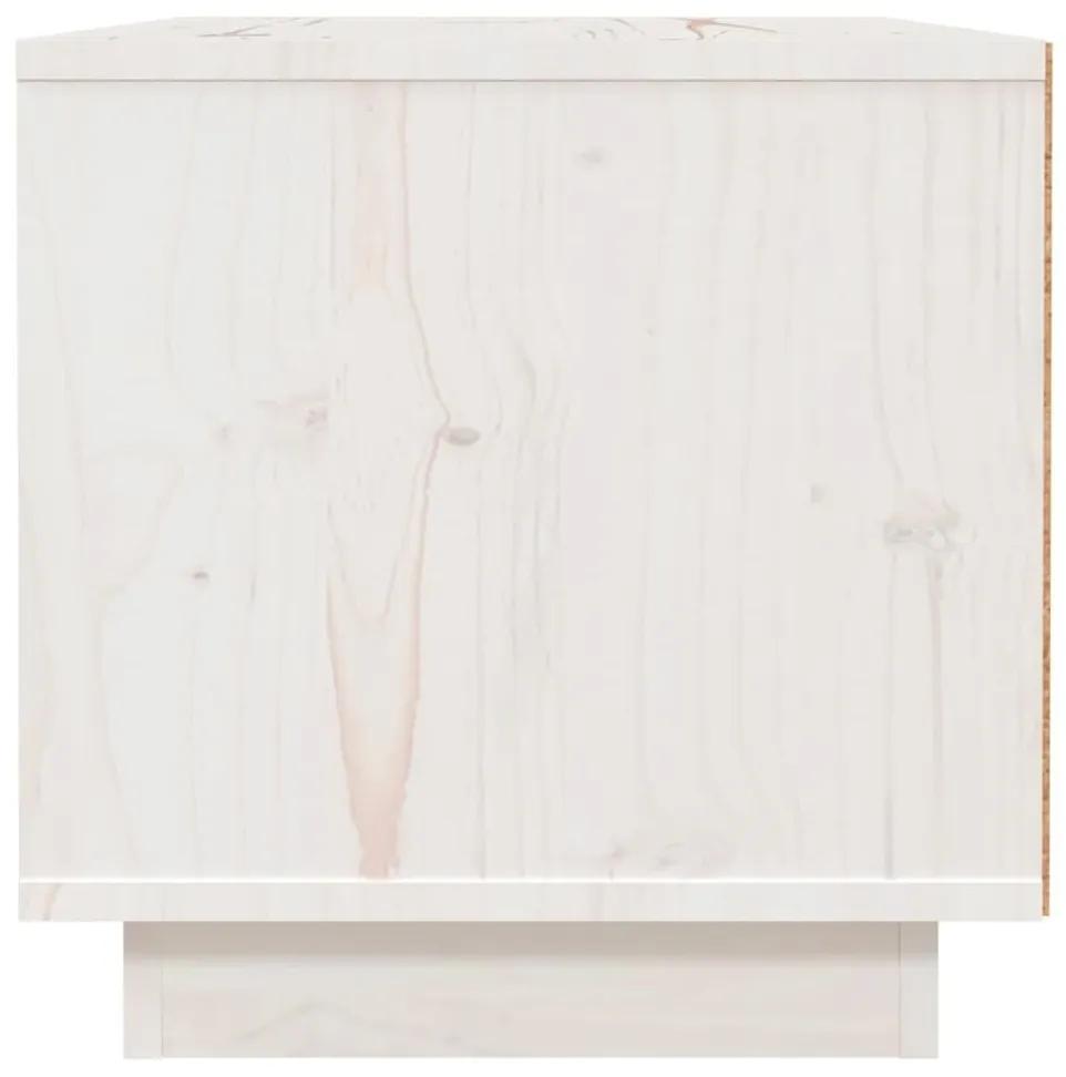 Κομοδίνα 2 τεμ. Λευκά 40 x 34 x 35 εκ. από Μασίφ Ξύλο Πεύκου - Λευκό