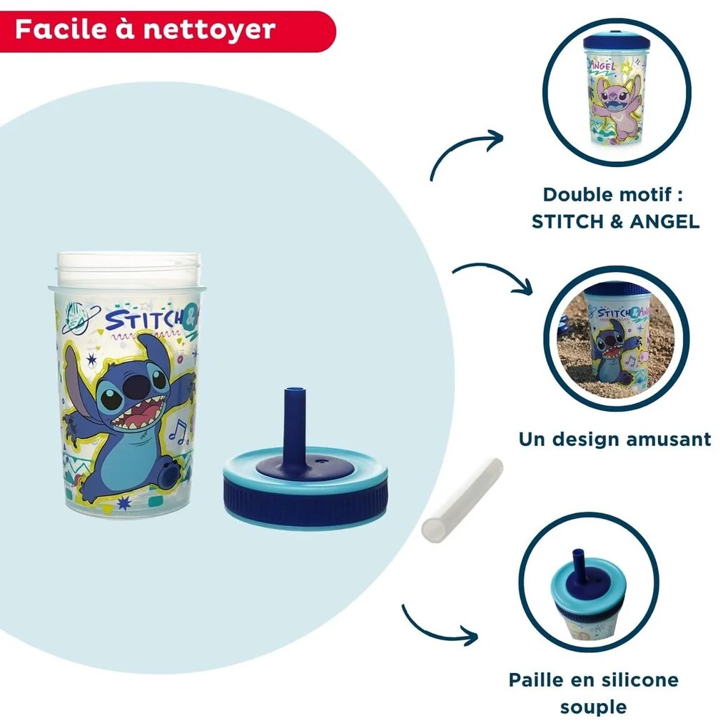 ποτήρι εκμάθησης ThermoBaby LILO & STITCH 420 ml Μπλε