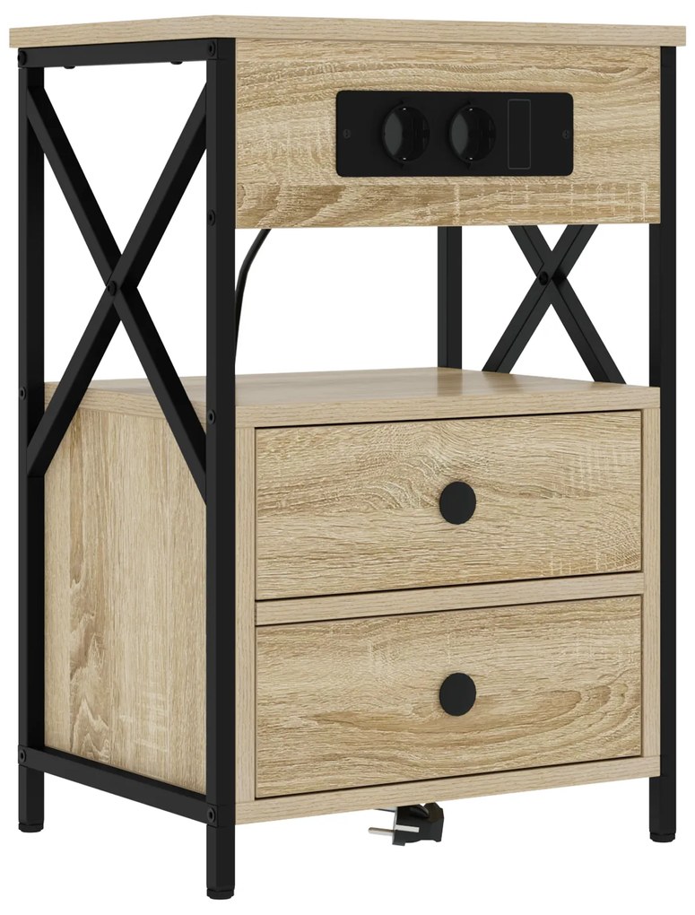 vidaXL Κομοδίνο Sonoma Δρυς 40 x 31 x 60 εκ. Επεξεργασμένο ξύλο