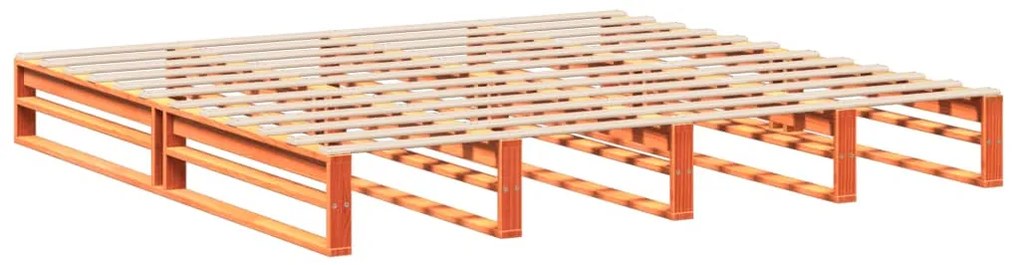 vidaXL Σκελετός Κρεβ. Χωρίς Στρώμα Καφέ Κεριού 200x200 εκ Μασίφ Πεύκο