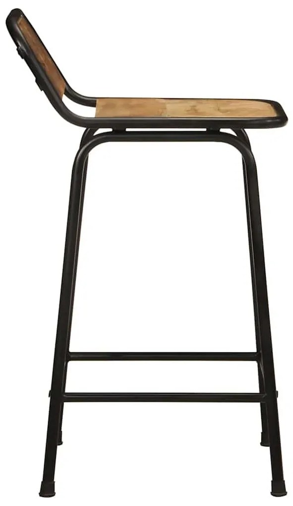 Bar Stools 2 τεμάχια 46x35,5x80 cm Στερεό ξύλο Rough Mango - Καφέ