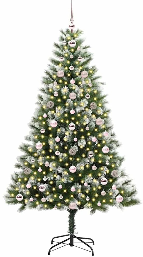 vidaXL Τεχνητό Δέντρο Χριστουγέννων με μέρη που αναδιπλώνονται και χιονάκι