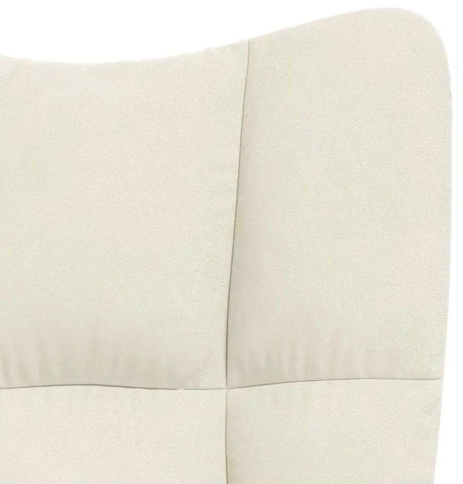 vidaXL Πολυθρόνα Relax Λευκό Κρεμ Βελούδινη