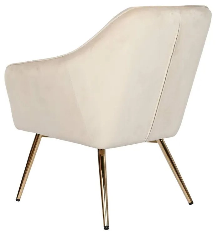 Κάθισμα DKD Home Decor Κρεμ Χρυσό Μέταλλο 74 x 74 x 90 cm
