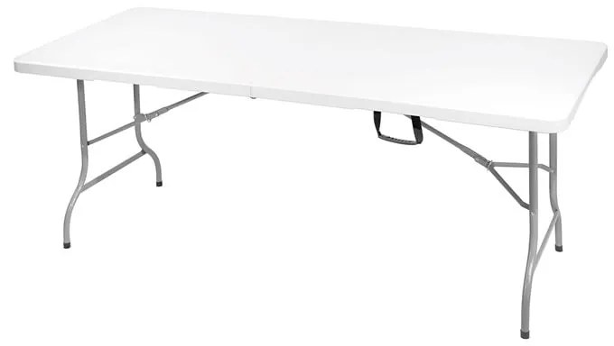BLOW Τραπέζι  Συνεδρίου - Catering Πτυσσόμενο (Βαλίτσα), HDPE Άσπρο, Μέταλλο Βαφή Γκρι  180x75x74cm ΕΟ179,W