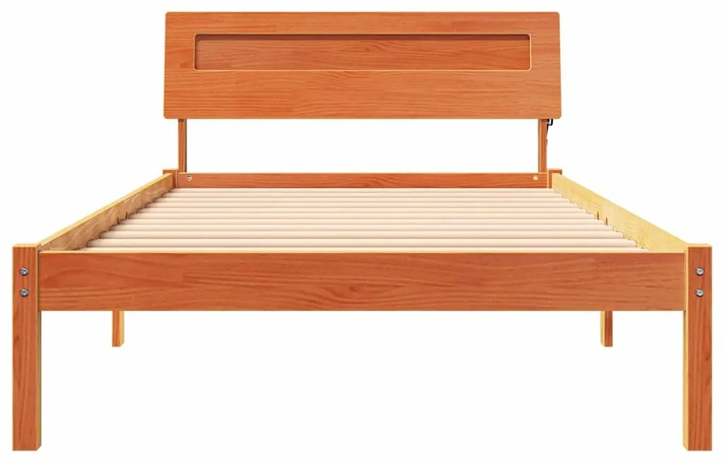 vidaXL Σκελετός Κρεβατιού Καφέ κεριού 100 x 200 cm Μασίφ ξύλο πεύκου