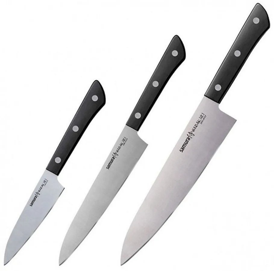 Μαχαίρια Harakiri SHR-0220B (Σετ 3τμχ) Black Samura Stainless Steel