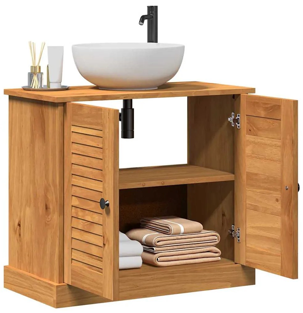 vidaXL Νιπτήρας VIGO καφέ μελί 67.5 x 34 x 59 εκ Μασίφ ξύλο πεύκου