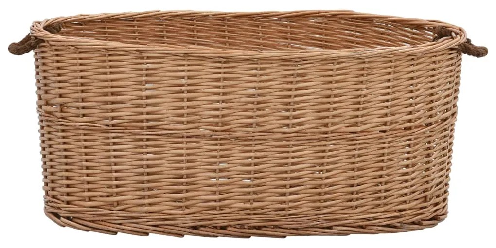 vidaXL Καλάθι Καυσόξυλων με Λαβές Μεταφοράς 78x54x34 εκ. Φυσική Ιτιά