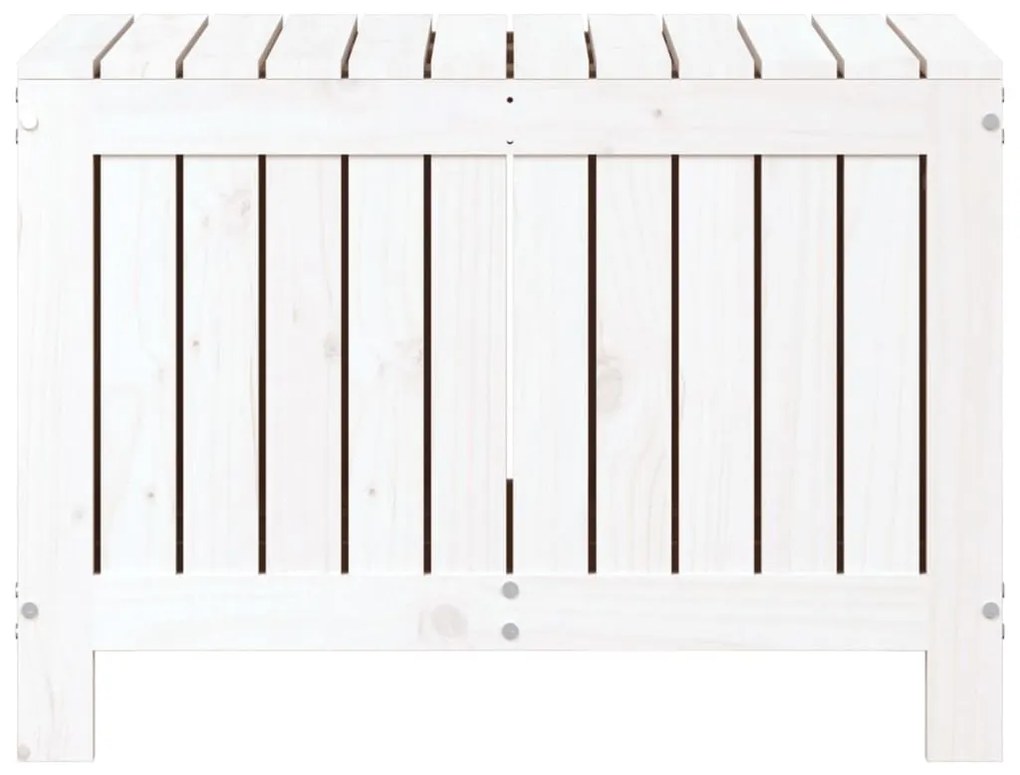 Κουτί Αποθήκευσης Κήπου Λευκό 76x42,5x54 εκ. Μασίφ Ξύλο Πεύκου - Λευκό