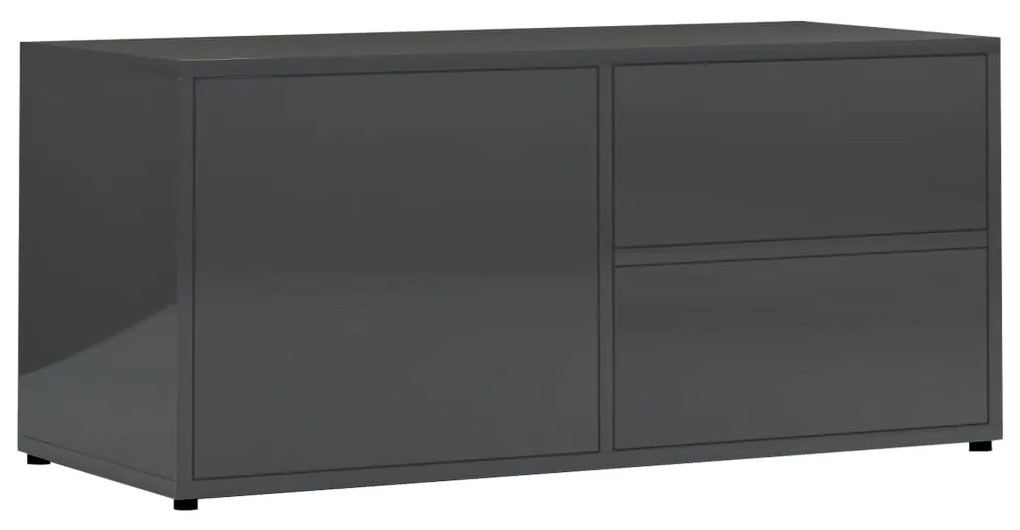 vidaXL Έπιπλο Τηλεόρασης Γυαλιστερό Γκρι 80x34x36 εκ. Μοριοσανίδα