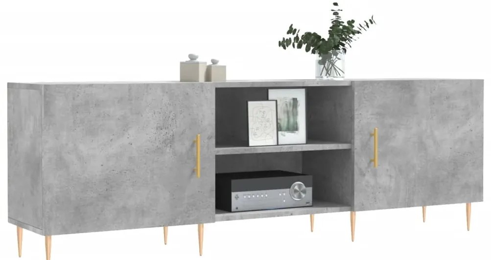 vidaXL Έπιπλο Τηλεόρασης Γκρι Σκυροδέματος 150x30x50 εκ. Επεξ. Ξύλο
