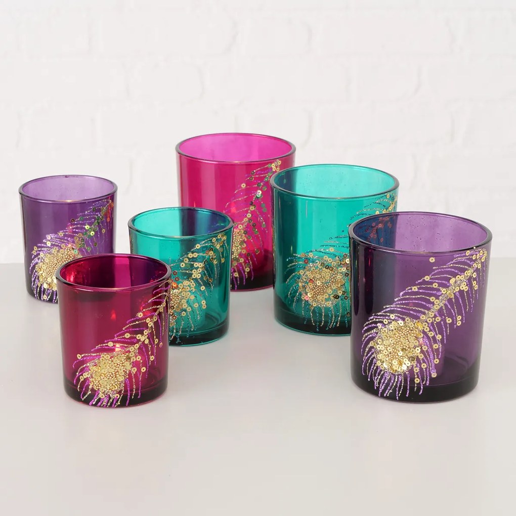 ΚΗΡΟΠΗΓΙΟ 3/ass Set/2 ΜΩΒ ΦΟΥΞ ΤΙΡΚΟΥΑΖ Peacock D7-9 H8-10cm | Συσκευασία 3 τμχ