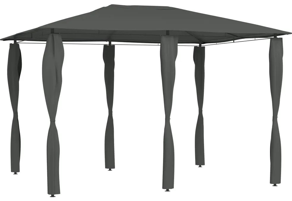 vidaXL Κιόσκι με Καλύμματα Στύλων Ανθρακί 3 x 4 x 2,6 μ. 160 γρ./μ²