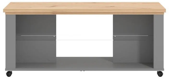 Τραπεζάκι Σαλονιού Valencia Γκρί Γραφίτης - Artisan Oak - Γκρί Μάτ 114,5x50,5x49 εκ. 114.5x50.5x49 εκ.