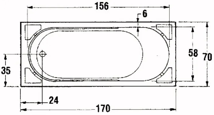 Μπανιέρα Sanitec Gloria 170