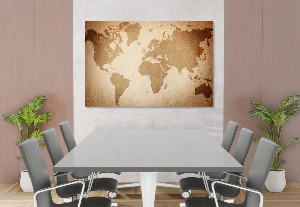 Εικόνα στον vintage παγκόσμιο χάρτη του φελλού - 120x80  transparent