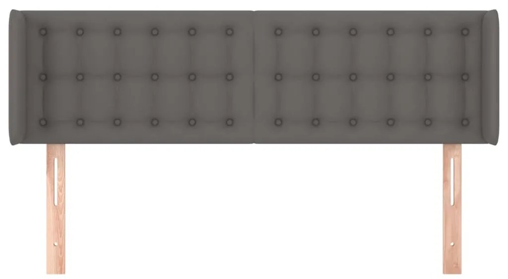 vidaXL Κεφαλάρι με Πτερύγια Γκρι 147x16x78/88 εκ. Συνθετικό Δέρμα